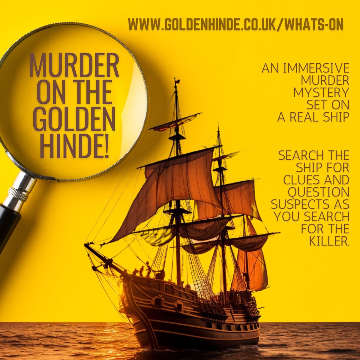 article thumb - Image of The Golden Hinde ship and a magnifying glass