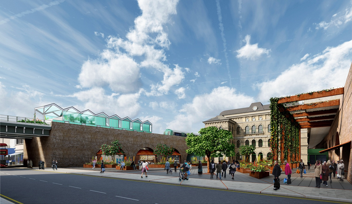 CGI of the proposed Peckham Rye Station Square