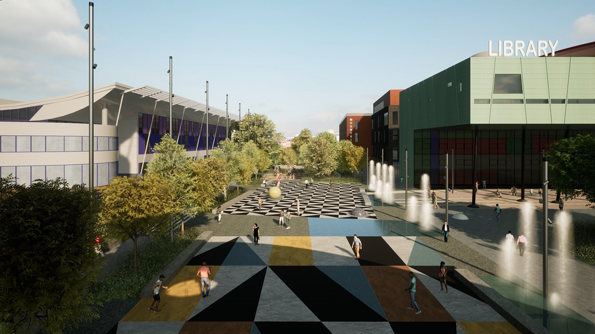 CGI of how an improved Peckham Square could look