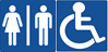 Toilet, disabled toilet
