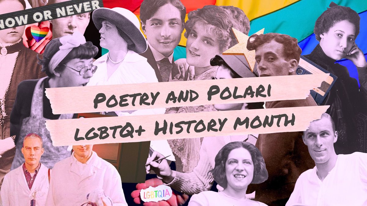 article thumb - A collage of LGBTQ+ figures with text that reads 'Poetry and Polari LGBTQ+ History Month'