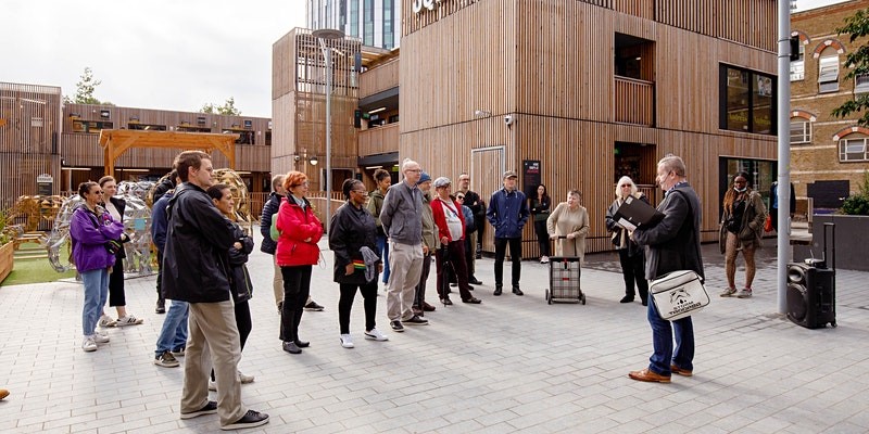 Free animated tour with actors who bring to life the story of the Elephant and Castle and Walworth.