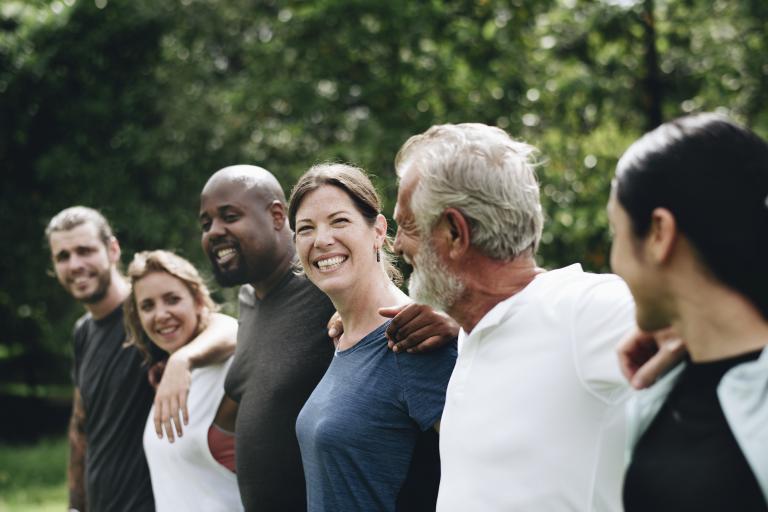 Group of people smiling