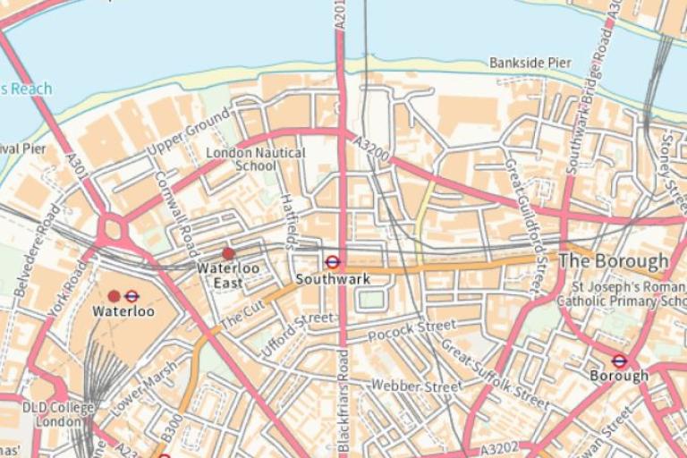 Map of Southwark