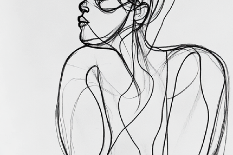 head and shoulder sketch of black woman