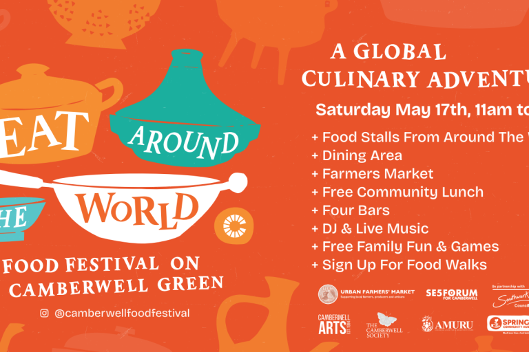 poster for Eat Around the World on Camberwell Green festival 