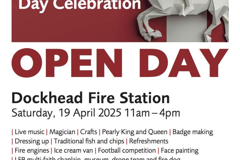 St. George's Day Celebration at Dockhead Fire Station - Saturday, 19th April 2025 11am - 4pm.  A free event open to all!