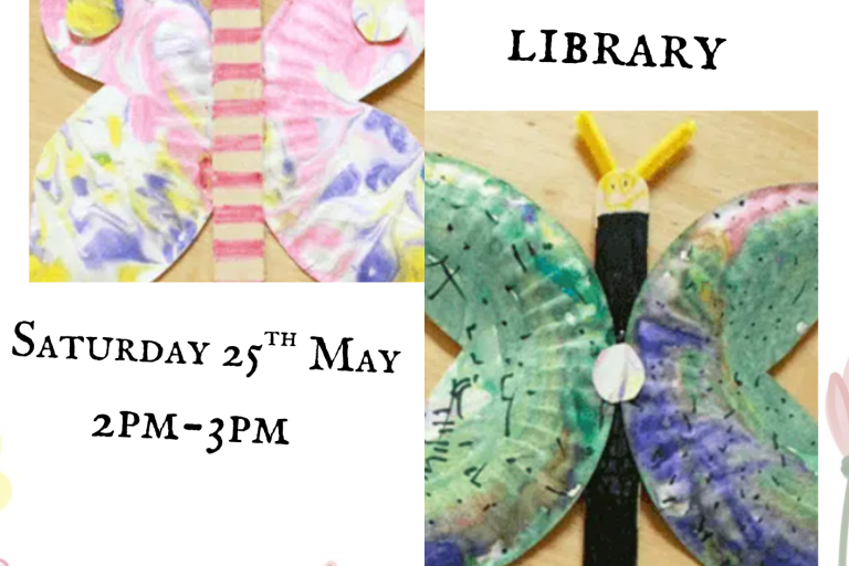 Spring arts and crafts poster. 25th May. 2pm-3pm