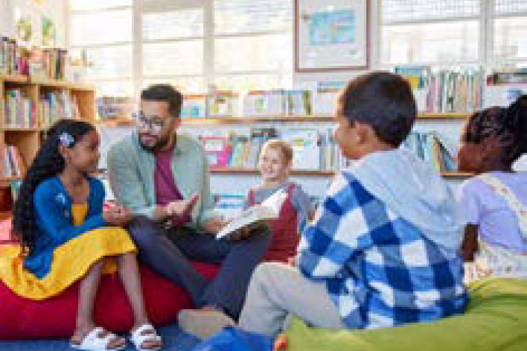 Children in library
