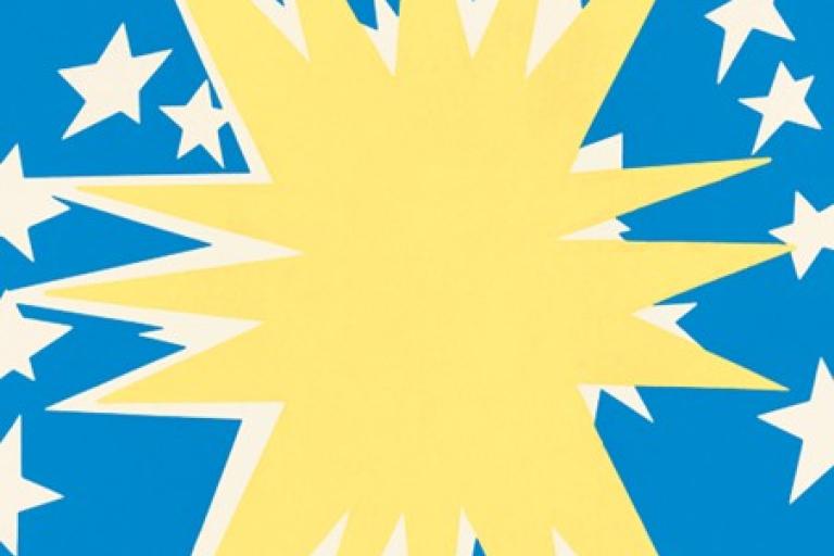 Yellow on blue