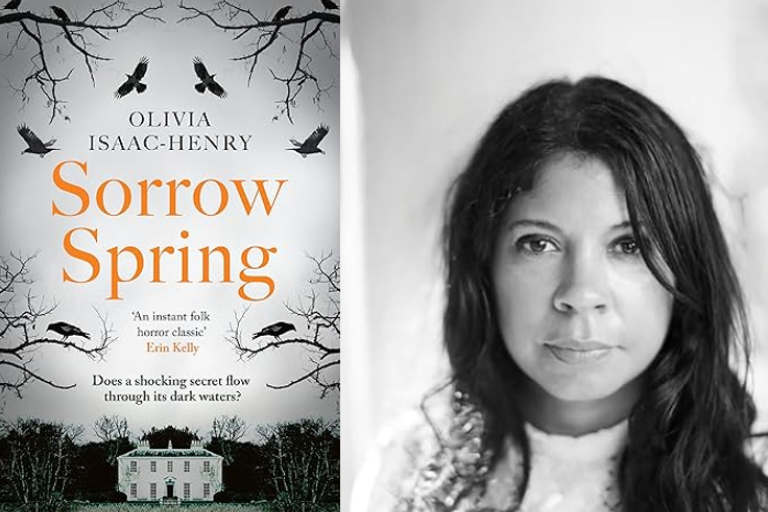 Sorrow Spring next to author headshot