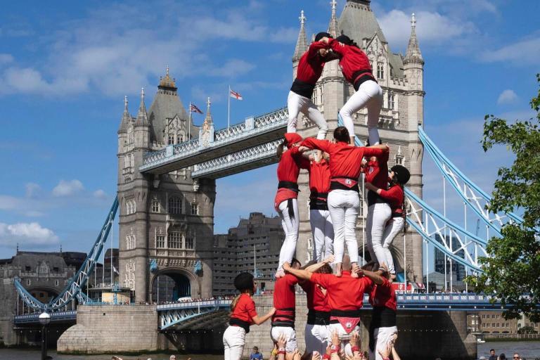 Castellers of London 4d6 Human Castle in Potters Fields by Tower Bridge