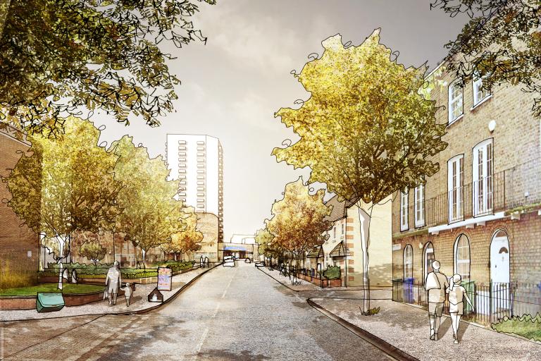 An artist's sketch of the new development in the area