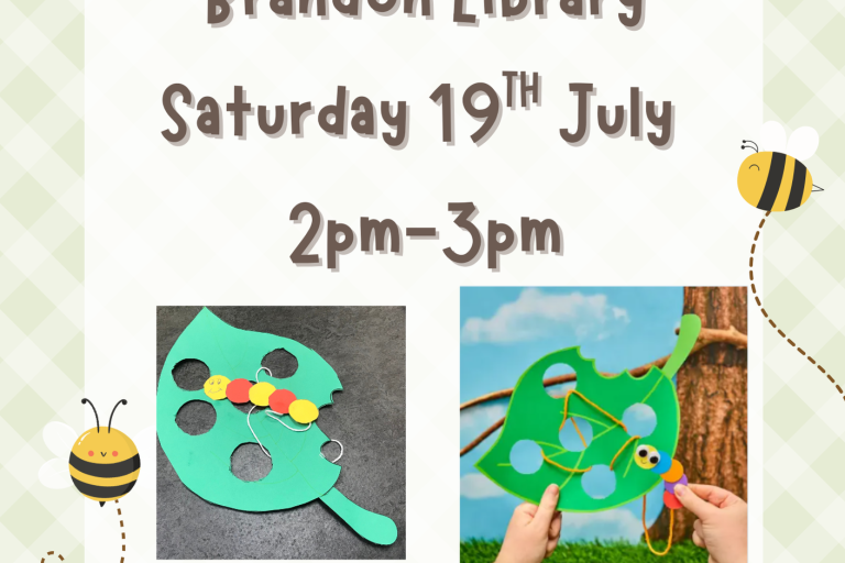 July Arts & Crafts Saturday 19th July 2pm-3pm Brandon Library 