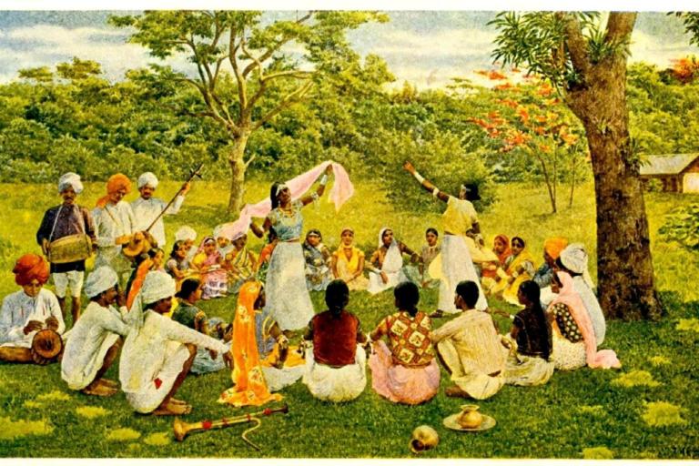 People dancing beneath a tree