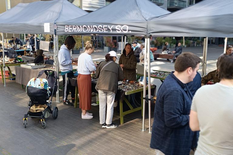 some of the 40+ stalls at Bermondsey Antique Market