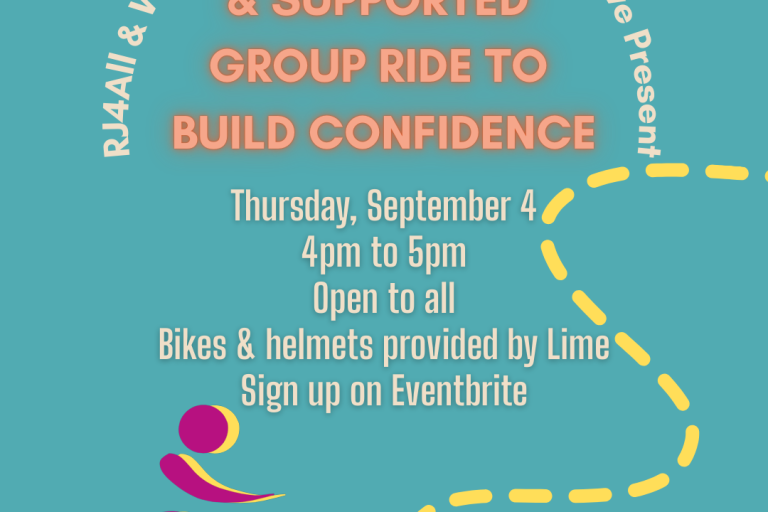 A Gentle & Supported Group Ride to Build Confidence. Thursday September 4 2025. Open to all. Sign up on Eventbrite.
