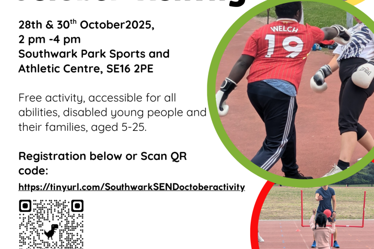 Flyer of October Half-term activity in Southwark