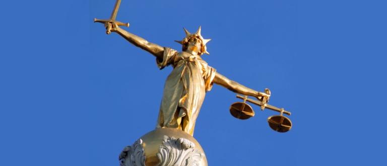 Decorate image showing the Statue of Justice