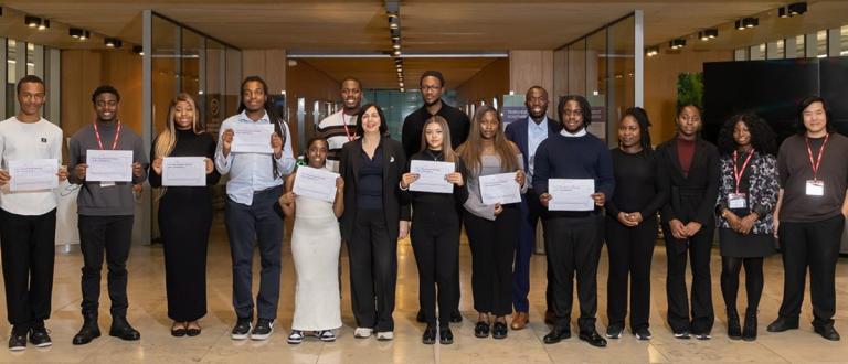 Southwark scholars gathered at the council's Tooley Street offices