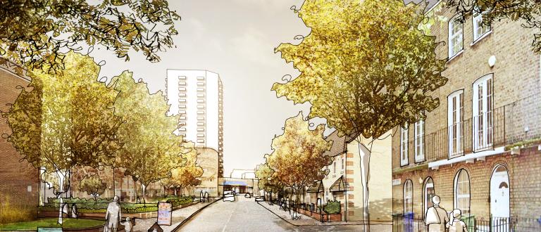 An artist's sketch of the new development in the area