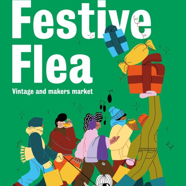 flyer for event, green background