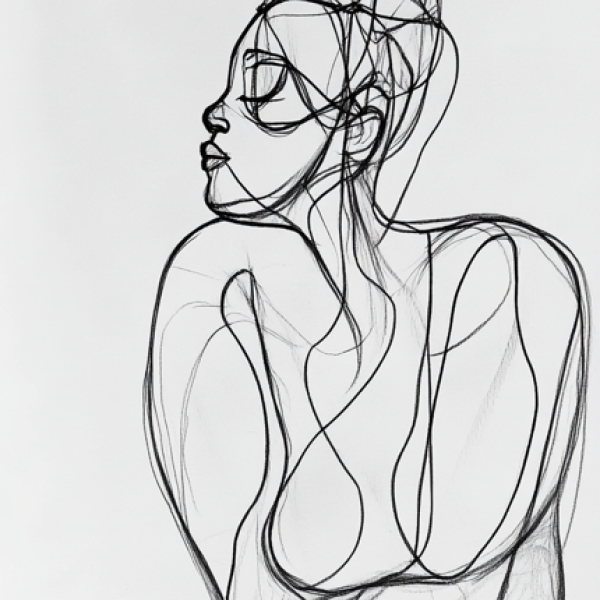 head and shoulder sketch of black woman