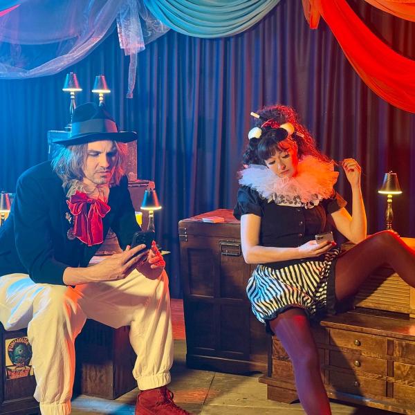 man and woman on their phones