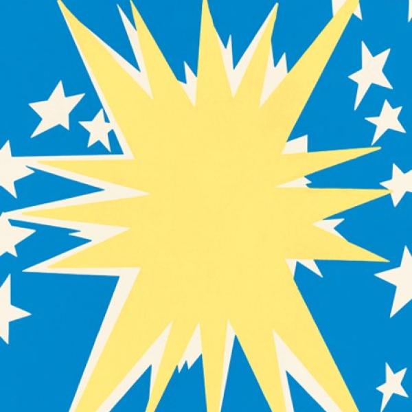 Yellow on blue