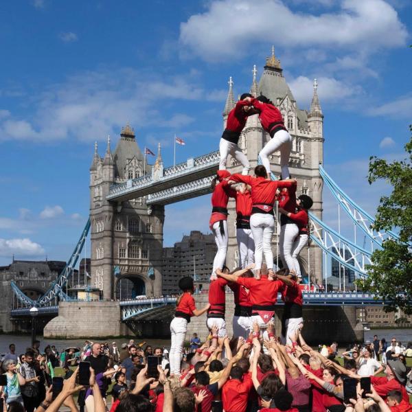Castellers of London 4d6 Human Castle in Potters Fields by Tower Bridge