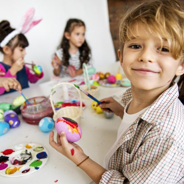 Children doing crafts