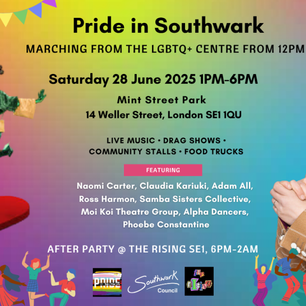 Pride in southwark 2025 lineup and event details