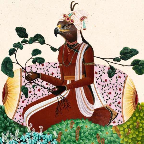 Manjot Kaur, The Convocation of Eagles, Gouache and watercolour on wasli paper