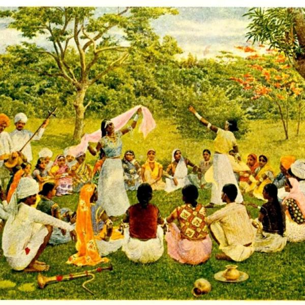 People dancing beneath a tree