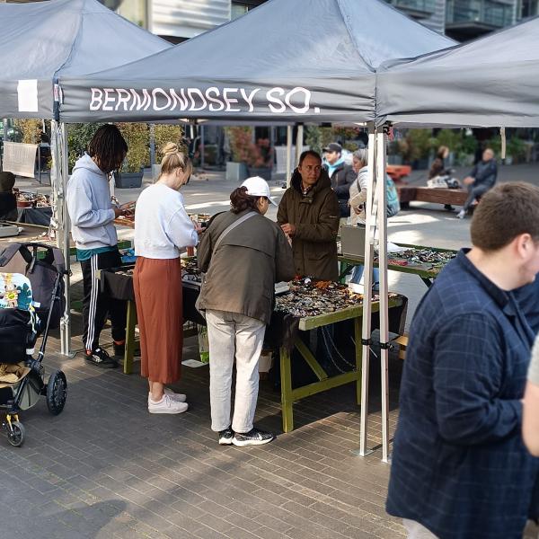 some of the 40+ stalls at Bermondsey Antique Market