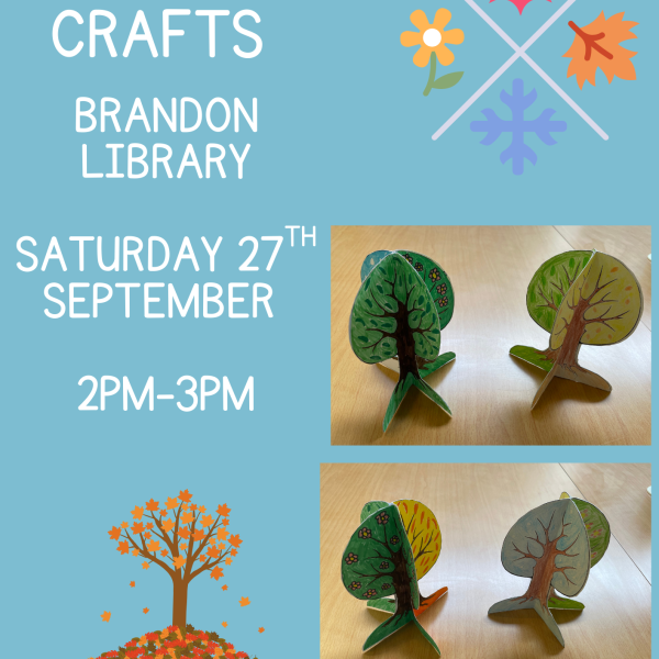 Arts & crafts poster - Saturday 27th September - 2pm-3pm