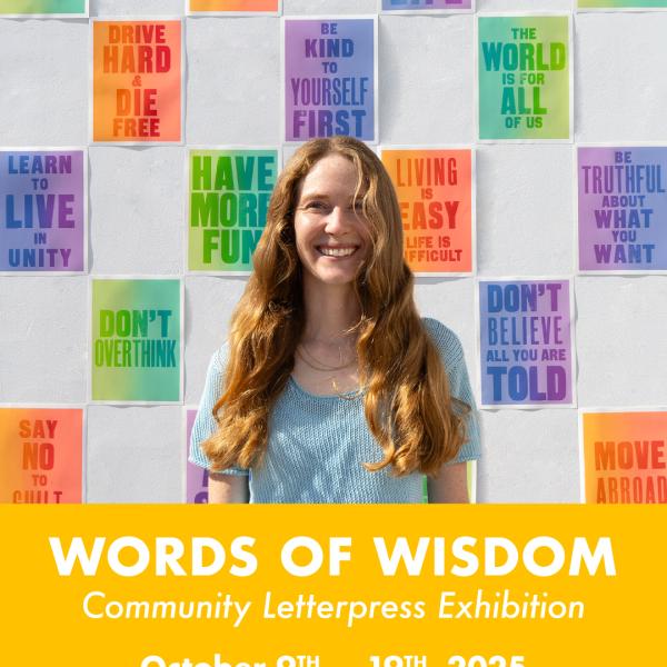 Handmade Typographic Rainbow gradient Letterpress Posters